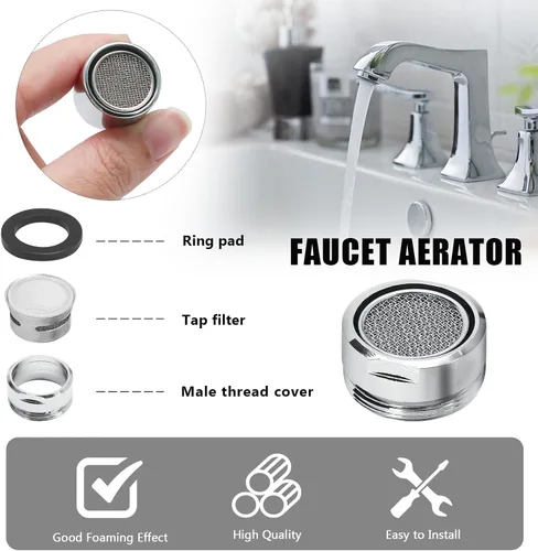 Miniatura 3 de Litoexpe Aireador de grifo de 15/16 pulgadas, 4 piezas, piezas de repuesto para aireador de fregadero de cocina, filtro de grifo de rosca hembra
