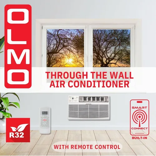 Miniatura 2 de OLMO TTW 14,000 BTU 230V Aire acondicionado de pared con control remoto y kit inteligente incorporado, (calefacción y enfriamiento)