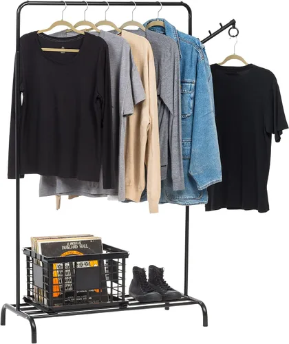 Miniatura 8 de IRIS USA - Perchero de metal con estilo boutique y moderno, negro