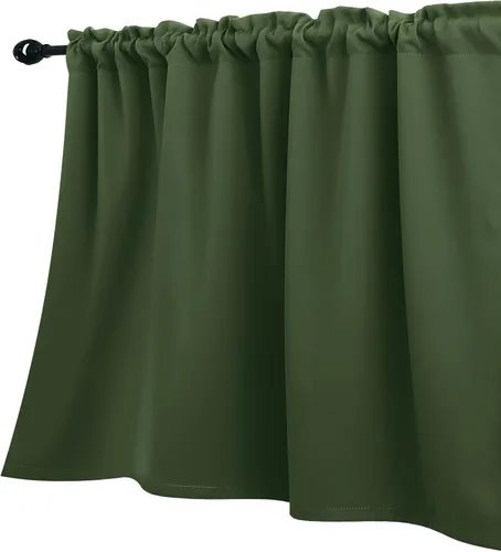 Miniatura 19 de KOUFALL Cenefa beige para ventanas de 16 pulgadas de largo, cortinas cortas para filtrar la luz sobre el fregadero