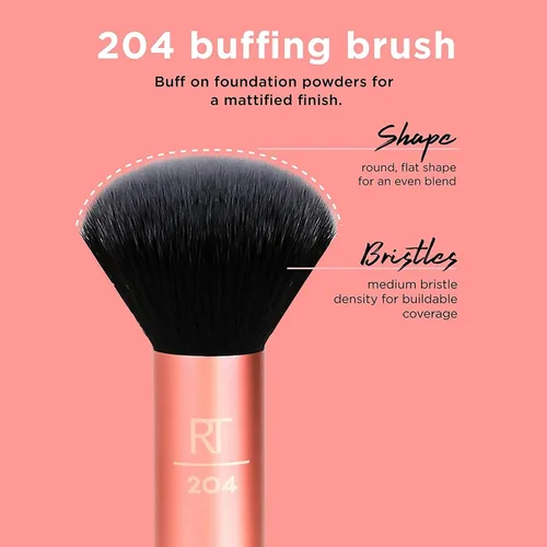 Miniatura 6 de Set de brochas de maquillaje sintéticas para una base impecable, cruelty-free, brocha para contornos, corrector, polvos y base, de Real Techniques