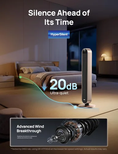 Miniatura 5 de Ventilador de torre inteligente Dreo con control de voz, ventilador oscilante de 120° compatible con Alexa/Google/App/control remoto, 42 pulgadas