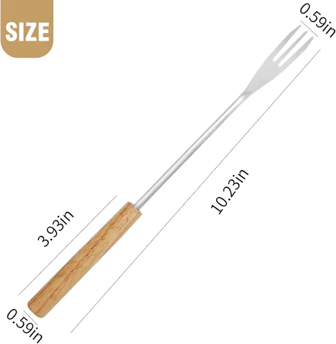 Miniatura 6 de Paquete de 6 tenedores de fondue para queso y chocolate, tenedores de inmersión para dulces, suministros de horneado de acero inoxidable para tartas