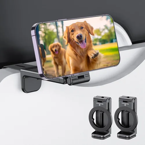 PROfezzion Paquete de 2 soportes magnéticos para teléfono de avión para iPhone 17 16 15 14 13 12 y todos los teléfonos, rotación de 360° para