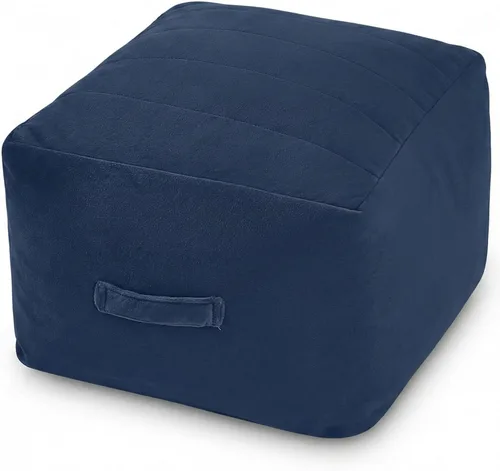 Miniatura 17 de MeMoreCool Puf Otomano Cuadrado Relleno Reposapiés, Puf de Suelo Reposapiés con Relleno de Trozos de Espuma, Otomano Relleno Suave Reposapiés
