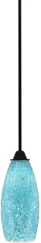 Miniatura 265 de Toltec Lighting Paramount - Mini colgante de 1 luz en acabado negro mate con cristal de arte perla de 7 pulgadas y estilo negro