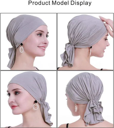 Miniatura 2 de osvyo Pañuelo de quimioterapia para mujer, pérdida de cabello, turbantes de cáncer sin cordones, embalaje sellado