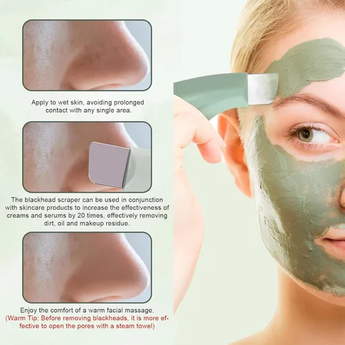 Miniatura 3 de 2 paquetes de herramientas para eliminar puntos negros, raspador facial para limpieza profunda de la nariz, herramienta de exfoliación suave