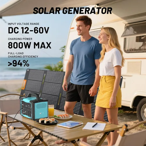 Miniatura 8 de Generador solar de 1800 W (sobretensión de 3600 W) con panel solar de 200 W, kit de estación de energía portátil LiFePO4 de 1024 Wh, carga rápida