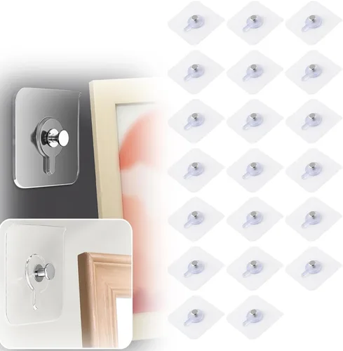 Miniatura 10 de Ganchos adhesivos sin taladros, colgadores de fotos mejorados sin clavos, ganchos adhesivos de montaje en pared para colgar, ganchos de pared sin