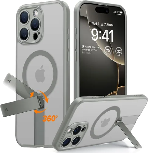 Miniatura 9 de TORRAS Funda magnética con soporte de 360° para iPhone 16, protección completa de la cámara, compatible con MagSafe, protección contra caídas