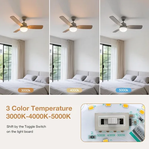 Miniatura 2 de Kit de Retrofit de Luz LED para Ventilador de Techo, 4 Pulgadas, Kit de Repuesto de Luz de Techo Motor PCB de Panel, 18W, 3CCT 3000K-4000K-5000K