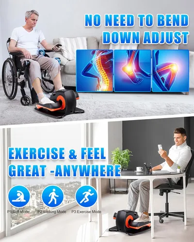 Miniatura 3 de Putnen Under Desk Elliptical Machine, Electric Elliptical Leg Exerciser for Seniors with 12 Adjustable, Portable Quiet Elliptical Exercise Machine