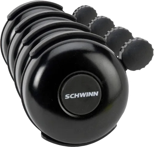 Timbre de Bicicleta Clásico Negro de Schwinn, Accesorios para Bicicleta, Bicicletas para Niños y Adultos, Fácil Instalación, Sonido Fuerte y Nítido