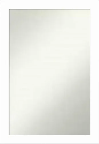 Miniatura 499 de Amanti Art Espejo de baño blanco para sobre el fregadero, 24 x 24 pulgadas, hecho a medida, espejo de tocador cuadrado blanco estrecho, marco