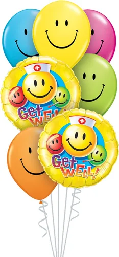 Miniatura 8 de Qualatex Caja de 7 piezas de ramo de globos, círculos de primer cumpleaños Stars-Boy
