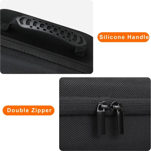 Miniatura 5 de Canboc Estuche rígido de transporte para altavoz GPS Bushnell Wingman View Golf, bolsillo de malla para cables de carga y accesorios, negro+naranja