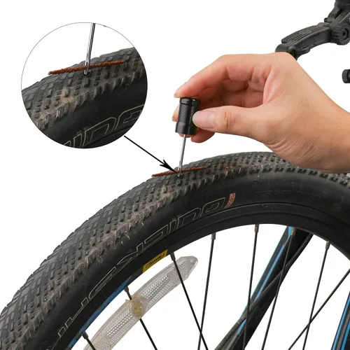 Miniatura 4 de Oumers Kit de herramientas de reparación de neumáticos de bicicleta sin cámara, pinchazos de neumáticos de bicicleta con 5 tiras de tocino más