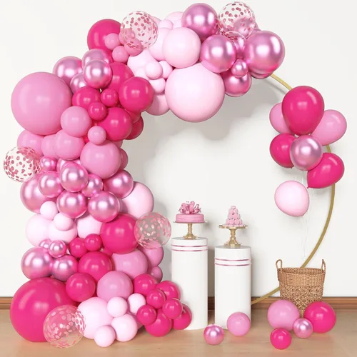 Miniatura 14 de Amandir Kit de arco de guirnalda de globos azul polvoriento, 153 piezas, diferentes tamaños de 18, 12, 10, 5 pulgadas, globos de látex azul blanco