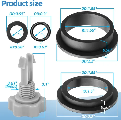 Miniatura 3 de Piezas de junta de sello de bomba de filtro de arena, juego de reparación de repuesto compatible con bombas de filtro de arena Intex, válvula