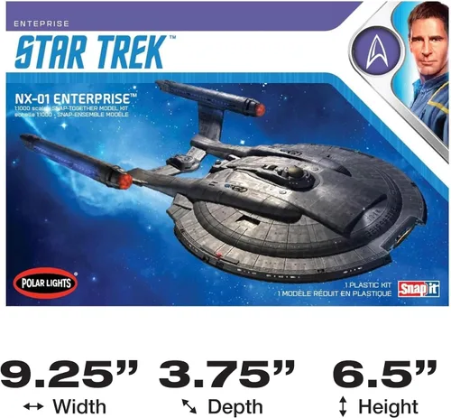Miniatura 5 de Polar Lights Star Trek NX-01 Enterprise (Snap) Kit de modelo a escala 1:1000 2T