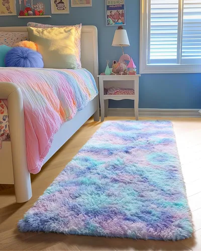 Miniatura 34 de PAGISOFE Alfombras esponjosas de dormitorio de 4 x 6 pies, color negro, alfombra moderna para sala de estar, alfombra lanuda para interiores