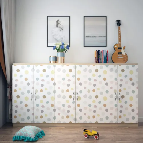 Miniatura 4 de Papel tapiz para niños, papel tapiz de lunares colorido de 17.5 x 120 pulgadas, autoadhesivo para guardería, papel de contacto apto para inquilinos