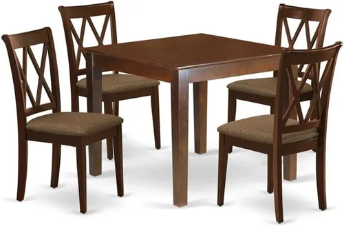 Miniatura 8 de East West Furniture OXCL3-LWH-C - Juego de mesa de comedor de 3 piezas contiene una mesa de cocina cuadrada y 2 sillas de comedor tapizadas de tela