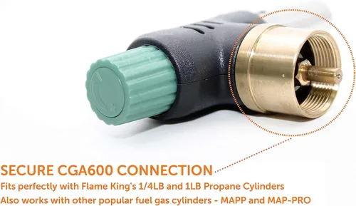 Miniatura 6 de Flame King FK-PV777CGA - Mini cabezal de soplete de propano de 10,000 BTU para cocina, soldadura, sellado, carbón/iluminación para fogatas
