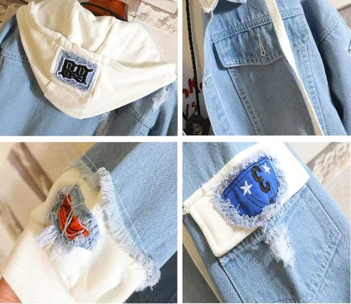 Miniatura 3 de WANHONGYUE Anime Sailor Moon - Chaqueta vaquera con capucha para cosplay