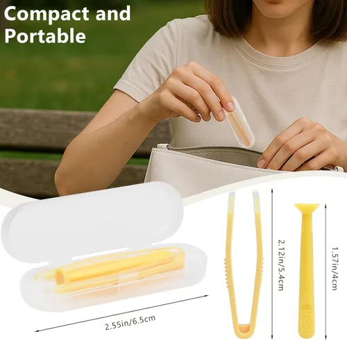 Miniatura 6 de Juego de herramientas de aplicador y removedor de lentes de contacto colorido portátil - Kit de pinzas de punta suave con estuche para lentes duras
