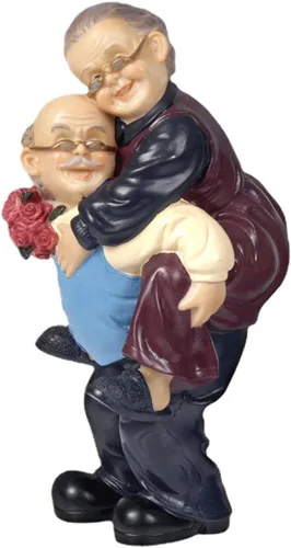 Miniatura 5 de Figuras amorosas para parejas mayores, 50 aniversario, matrimonio dorado, decoración de pasteles de boda, figuras de poliresina, coleccionables