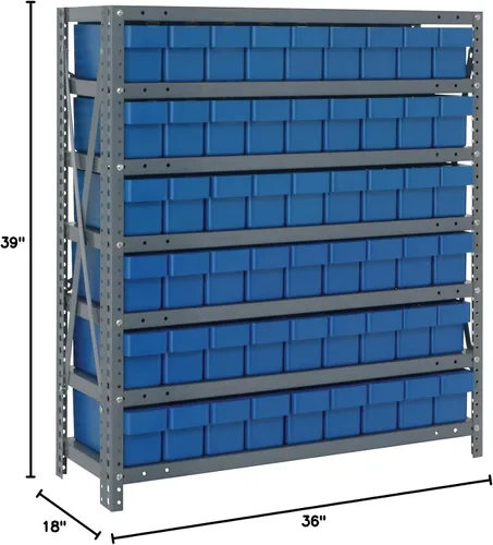 Miniatura 429 de Quantum QSBU-245BK Heavy Duty Shelving Unit with (7) Shelves and (24) QUS245 Black Bins for Garage Warehouse Storage Distribution 400 lb Load