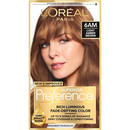 Miniatura 14 de L'Oreal Paris Superior Preference - Tinte permanente luminoso que desafía la decoloración, tinte para el cabello hasta 9 semanas de resplandor, 5C