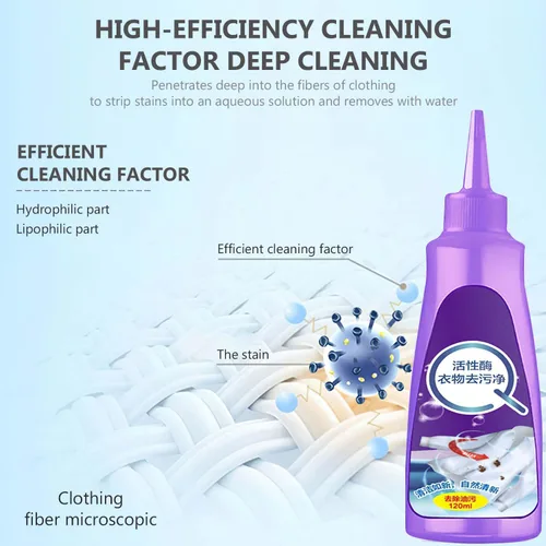 Miniatura 6 de Active Enzyme - Removedor de manchas para ropa, removedor rápido de manchas de lavandería, removedor de manchas de ropa con enzimas activas