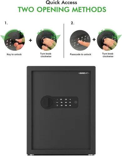 Miniatura 3 de Caja fuerte pequeña para el hogar, caja fuerte digital de lujo con teclado electrónico de 1.7 pies cúbicos, caja fuerte de seguridad para oficina