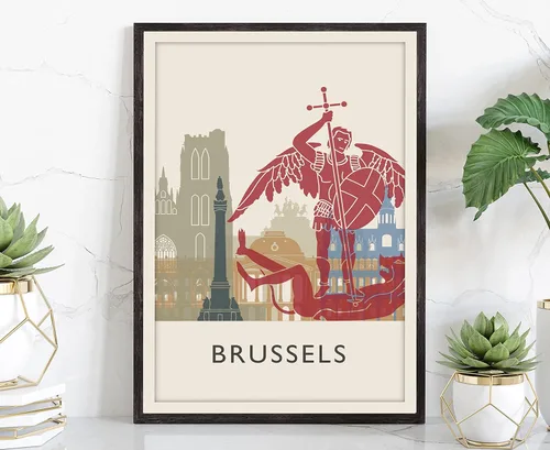 Miniatura 26 de Póster de ilustración de Lisboa, póster de horizonte de Lisboa Portugal, impresión de paisaje urbano y monumento, arte de pared para el hogar
