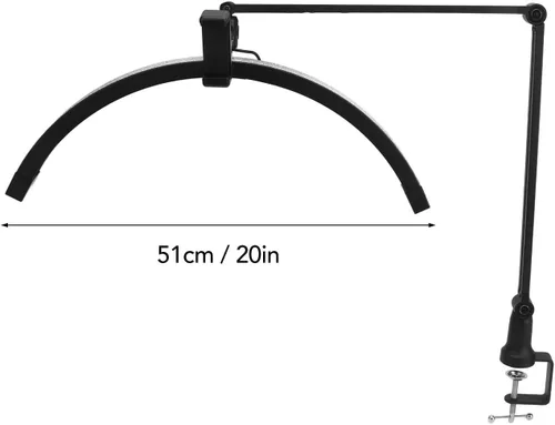Miniatura 6 de Luz LED de media luna de 20 pulgadas, lámpara de maquillaje de pestañas de 24 W con decoración de diamantes de imitación, temperatura de color de 3