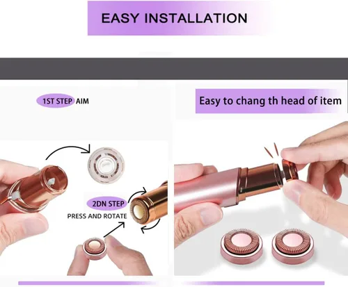 Miniatura 5 de Cabezales de repuesto para removedor de vello facial para la generación 1, herramienta de depilación facial impecable para mujeres, chapado en oro 4