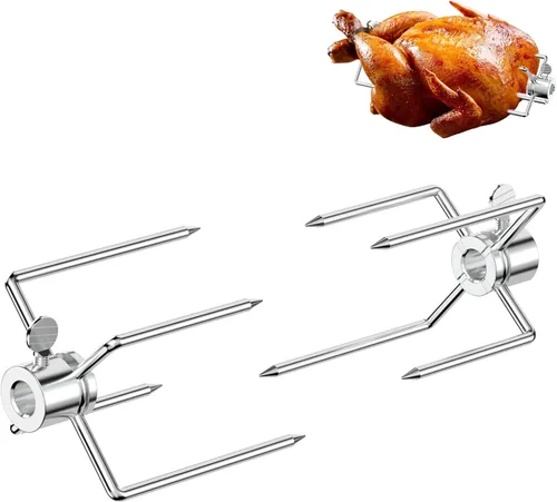 Skyflame Tenedores para carne asador de acero inoxidable resistente, se adapta a varillas hexagonales de 1/2 pulgadas y 3/8 pulgadas y barras de