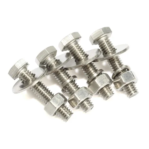 Miniatura 2 de Tornillos de cabeza hexagonal de 1/4-20 x 1/2 pulgadas con tuercas hexagonales y arandelas gruesas planas y de bloqueo, totalmente roscados, acero