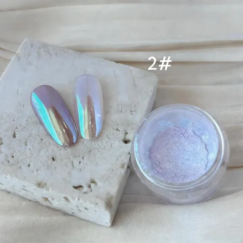 Miniatura 3 de Moonlight - Polvo de uñas cromado, arco iris, 3 frascos, polvo de uñas Aurora, unicornio, sirena, cromado, polvo para uñas, purpurina