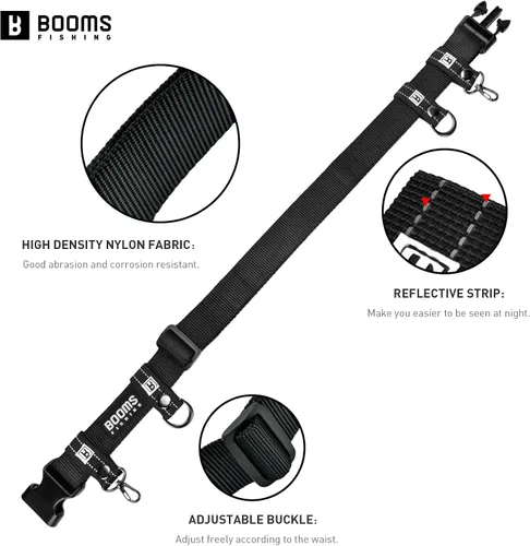 Miniatura 4 de Booms Fishing FB2 - Cinturón de pesca Wade para pesca, cinturón ajustable de nailon de 45 pulgadas de longitud máxima, cinturones Wade para lanzar