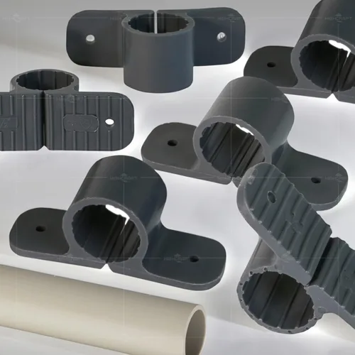 Miniatura 5 de Highcraft PXSTND001-10 PEX Abrazadera de suspensión estándar de 1 pulgada; plástico duro (paquete de 10), gris