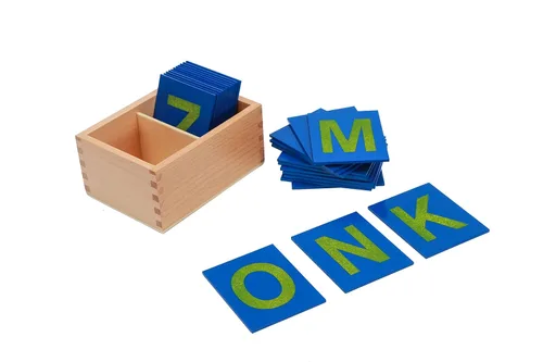Miniatura 2 de Adena Montessori Letras de papel de lija en minúsculas y mayúsculas, material de aprendizaje para el desarrollo temprano del niño, juguete
