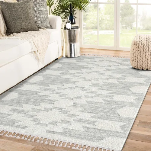 Miniatura 11 de LUXE WEAVERS Ibiza Collection 8068 - Alfombra geométrica suroeste, color azul, 5 x 7