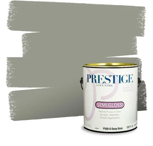 Miniatura 113 de Prestige Paints - Pintura exterior e imprimación en uno, 1 galón, plano, compatibilidad comparable con el color menta «Whipped Mint» de Behr