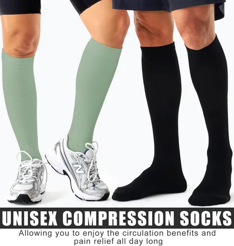 Miniatura 2 de Calcetines de compresión para mujeres y hombres (3 pares) El mejor apoyo para enfermeras, correr, senderismo, recuperación y calcetines de vuelo