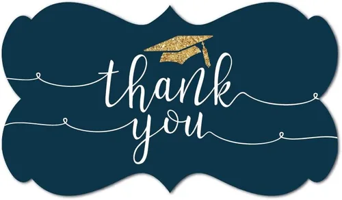 Miniatura 9 de Andaz Press Colección de fiesta de graduación azul marino y dorado, banderín colgante personalizado con cuerda, graduación de Madison, 5 pies, 1
