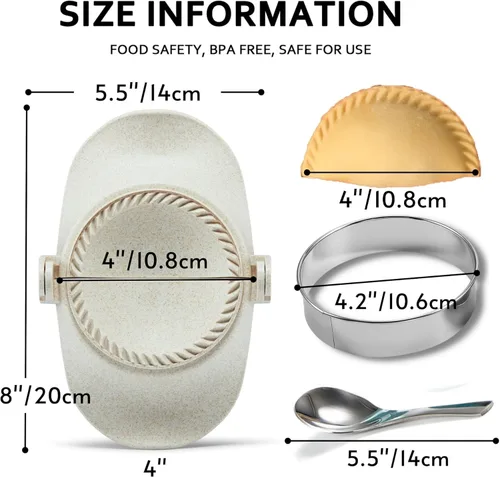 Miniatura 3 de Empanadas - Juego de moldes prensadores, molde para dumplings de 4 pulgadas con cortador de masa, accesorio de cocina profesional para empanada
